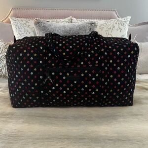 VERA BRADLEY Havana Dots 2017 Lightweight Large Duffle BagBlack Red Polka Travel